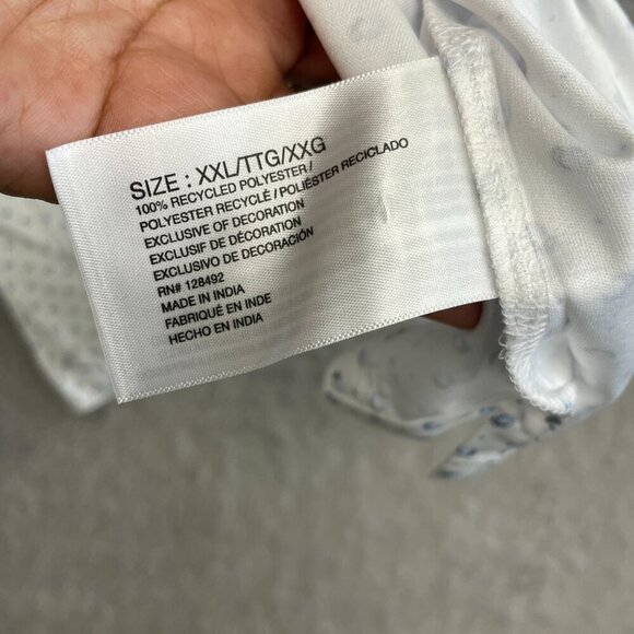 NEW Greg Norman ML75 Men's XXL Golf Polo Shirt Moisture Wicking White & Blue - Picture 7 of 9